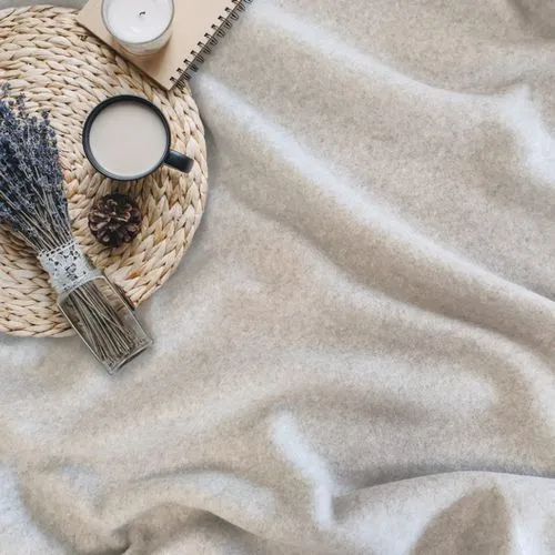 Plaid français RENNES sans ourlet - Bleu Marine