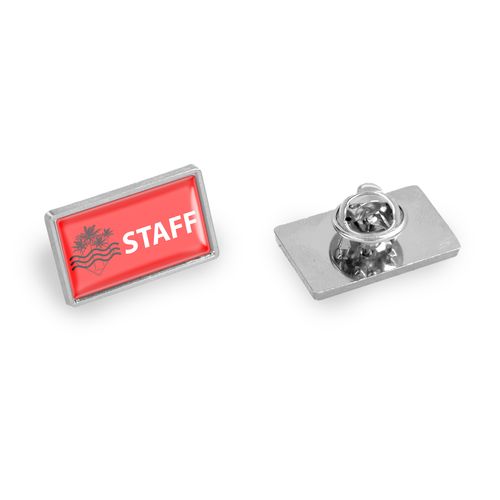Pin's Rectangle Zamac Personnalisé - Finition Nickel Brillant 25x15mm
