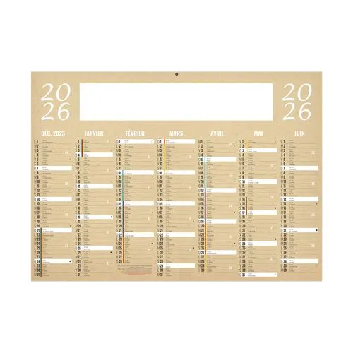 KRAFT 2026 - MIDI 430 x 335 mm - LEGER 400G - SANS MARQUAGE - 1 TROU EN TÊTE