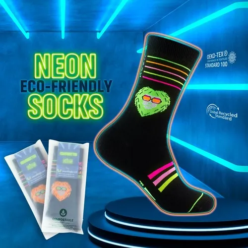 Chaussettes Personnalisées Écologiques Couleurs Néon - Dès 150 ex