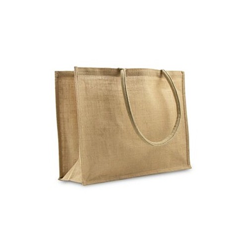 Sac Shopping en Jute Laminé Personnalisable - Poignées Longues