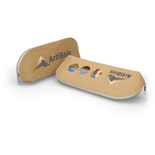Trousse en Papier Kraft Personnalisable - Zip Métal