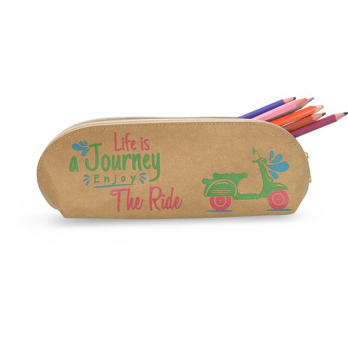 Trousse en Papier Kraft Personnalisable - Zip Métal