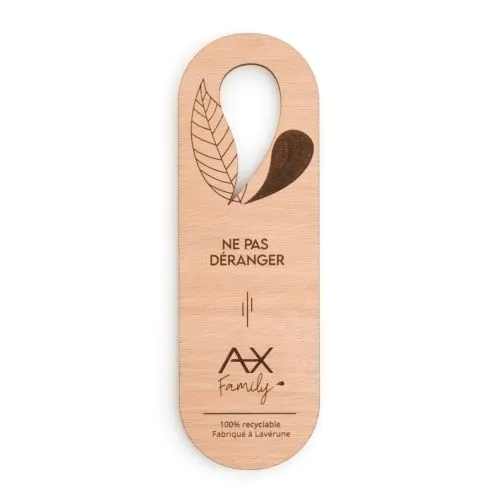 Accroche-porte en bois de chêne personnalisable - Forme canne