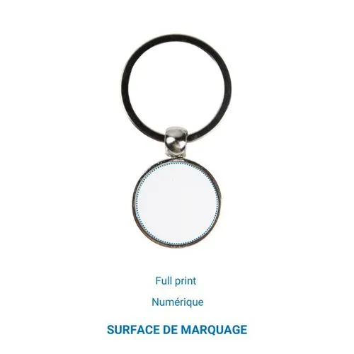 Porte-clés Métallique rond 35 - France - Gris