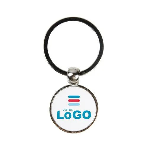 Porte-clés Métallique rond 35 - France - Gris