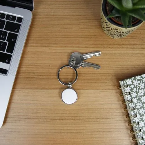 Porte-clés Métallique rond 35 - France - Gris