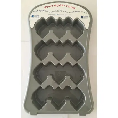 Présentoir Plastique Gris Personnalisable - Fronton Sérigraphié