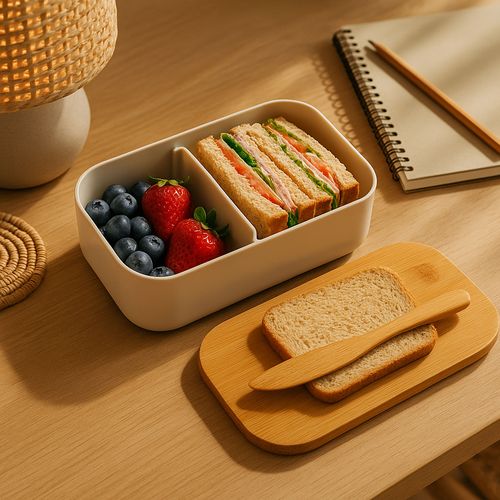 Boîte Repas Publicitaire 1000ml Bambou & PP - Personnalisable