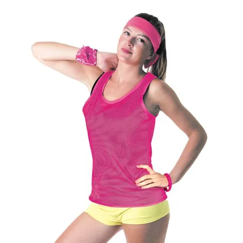 DEBARDEUR FISHNET 80'S ROSE FLUO TAILLE L