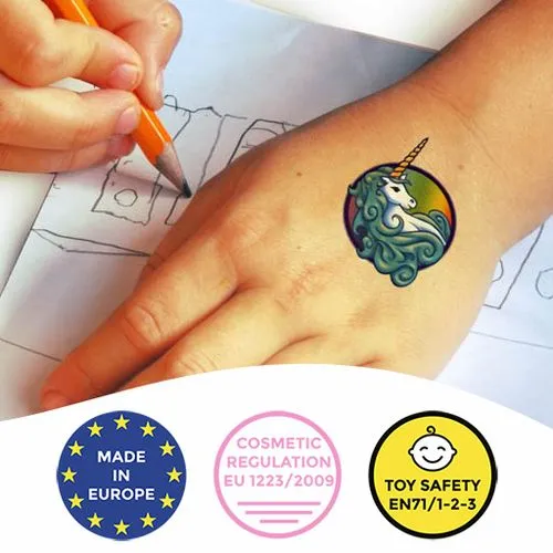 Tatouages Éphémères Personnalisés pour Enfants - Fabrication EU