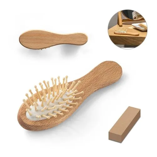 DERN. Brosse à cheveux en bois avec dents en bambou