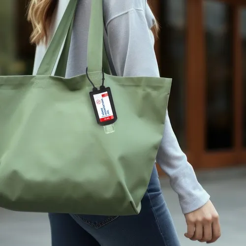 Désinfectant pour les mains, Bumper de 50 ml, black, Body Label  (R-PET)