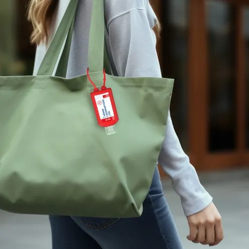 Désinfectant pour les mains, Bumper de 50 ml, rouge, Body Label  (R-PET)