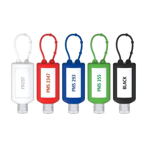 Désinfectant pour les mains, Bumper de 50 ml, rouge, Body Label  (R-PET)