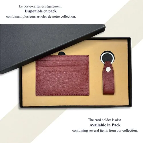 Porte-cartes cuir RFID personnalisable - Cadeau d'affaires premium