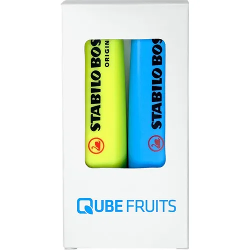 Set de 2 Surligneurs Rechargeables Personnalisables - Etui Carton