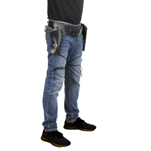 DOUBLE HOLSTER SIMILI CUIR NOIR ADULTE