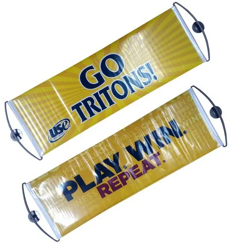 Drapeau publicitaire rétractile de main à main personalisé