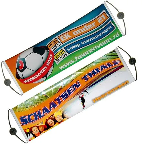 Drapeau publicitaire rétractile de main à main personalisé