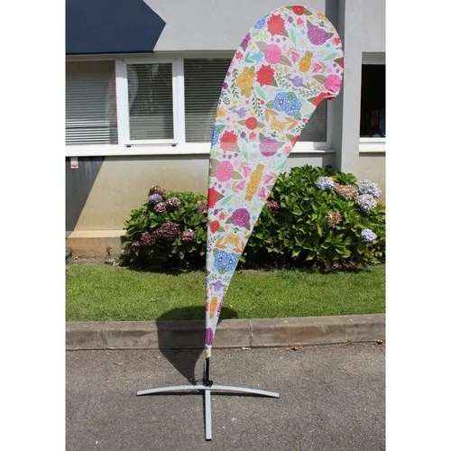 DRAPEAU ROLDUS FORME GOUTTE SANS STRUCTURE PERSONNALISABLE