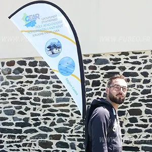 Offre de marketing de rue drapeau sac à dos.