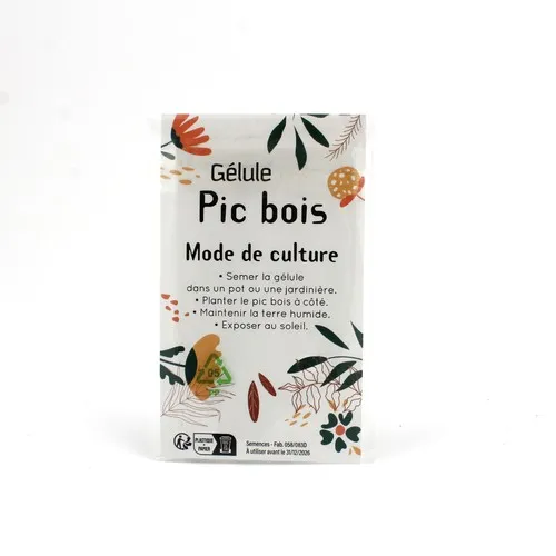 Pic bois personnalisable avec gélule de graines - Made in France