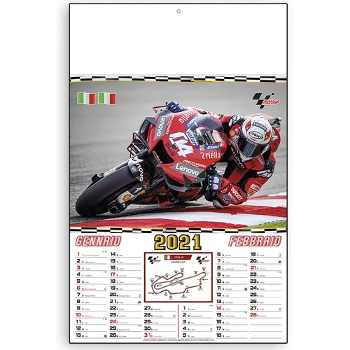 Calendrier Bimestriel Moto 32x49,5 cm - Personnalisable par Sérigraphie