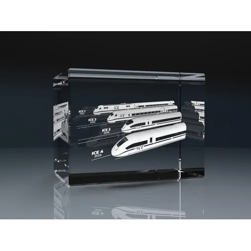 Bloc de Verre Personnalisable 200x100x100mm - Gravure 2D/3D Premium