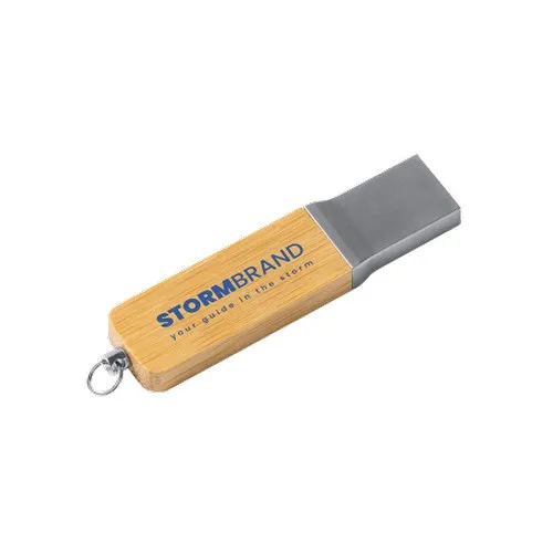 Clé USB 16 GB Bambou Naturel avec Clip Rotatif - Personnalisable