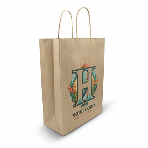 Sac Papier Kraft Recyclé A5 Personnalisable | Poignées Renforcées
