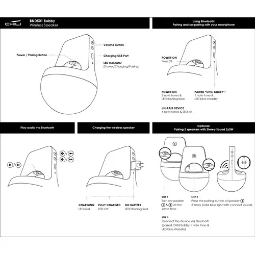 Bobby Enceinte Bluetooth avec appairage TWS