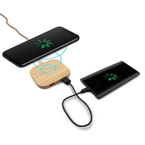 Chargeur Sans Fil Bambou 10W Écologique Personnalisable