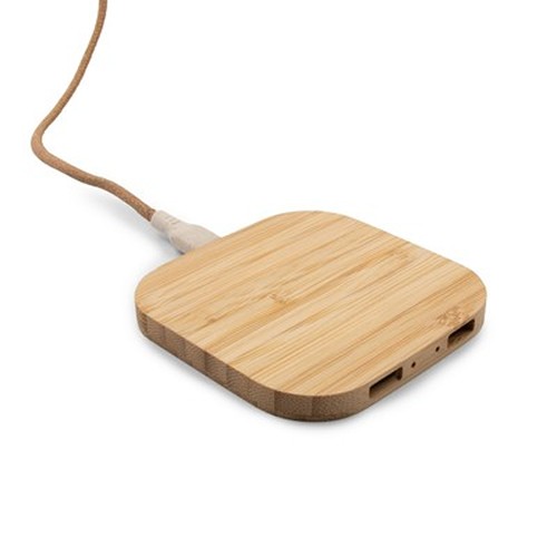 Chargeur Sans Fil Bambou 10W Écologique Personnalisable