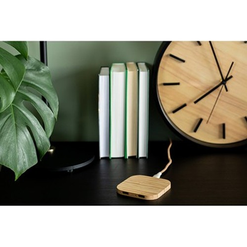 Chargeur Sans Fil Bambou 10W Écologique Personnalisable