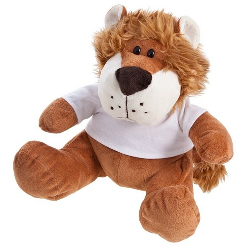 Peluche Lion avec T-shirt Personnalisable - Mascotte Publicitaire 25 cm