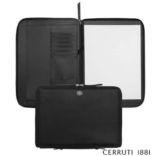 Conférencier A4 Zip Regent Black - Matière Végane Haut de Gamme