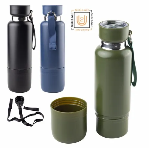 Bouteille isotherme en métal (thermos) et tasse 500 ml