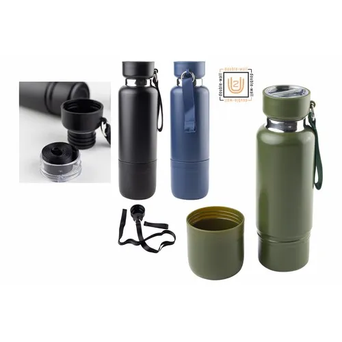 Bouteille isotherme en métal (thermos) et tasse 500 ml