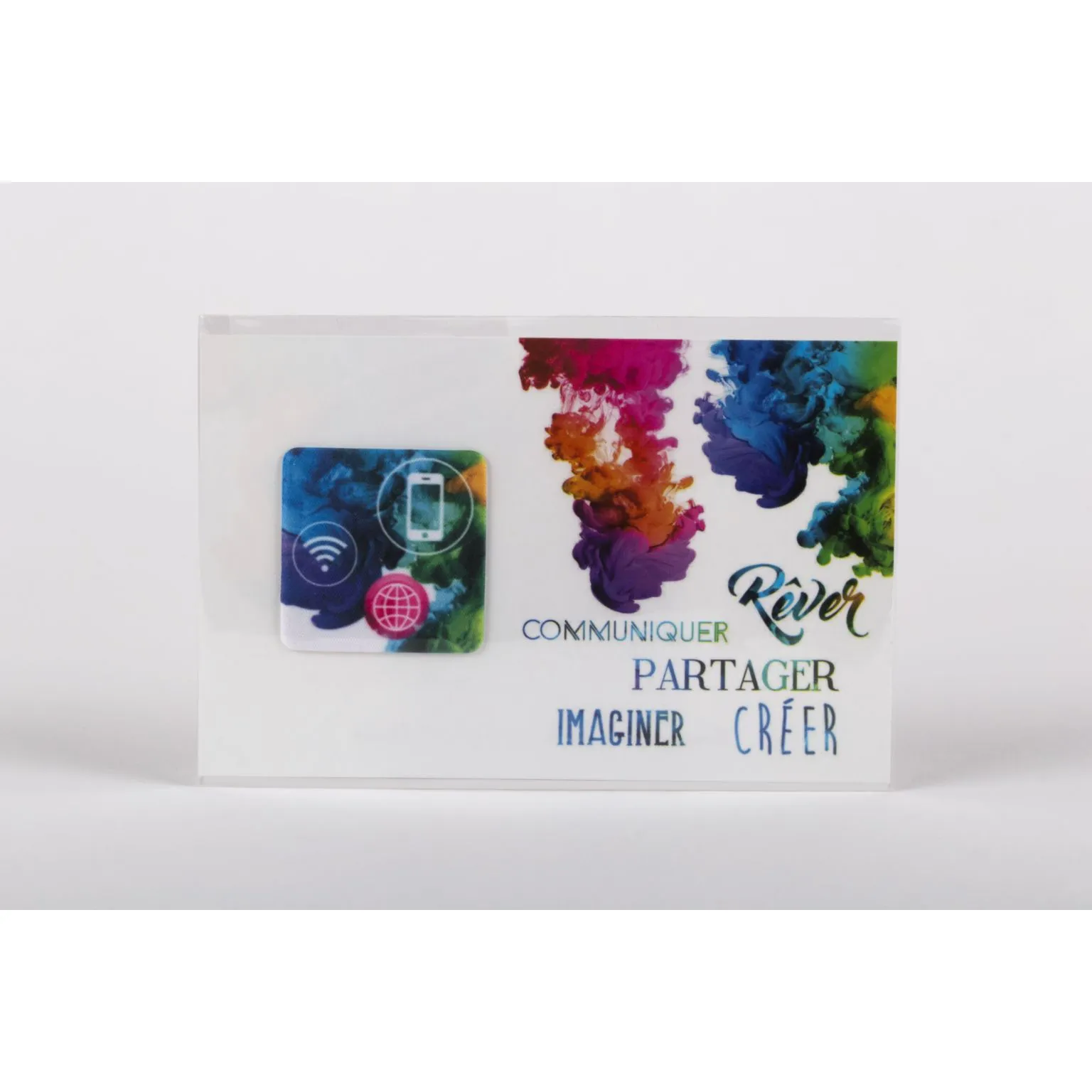 Nettoyeur d'écran adhésif personnalisé - Microfibre publicitaire