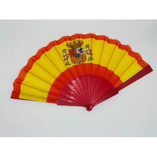 Éventail Publicitaire Personnalisé Plastique/Tissu - Baguettes Rouges