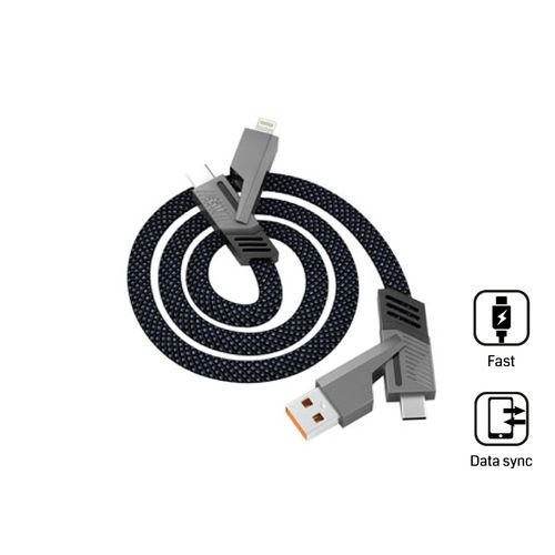 Câble de charge universel 4 en 1 personnalisable - 1m