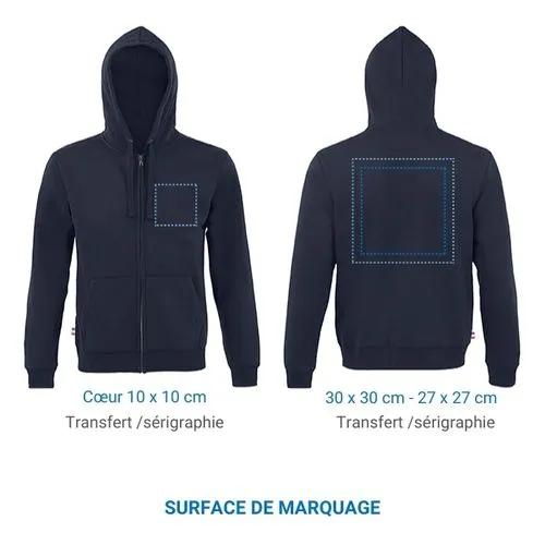 Sweat à capuche zippé GRADUATE ZOODIE - Bleu Marine 3XL