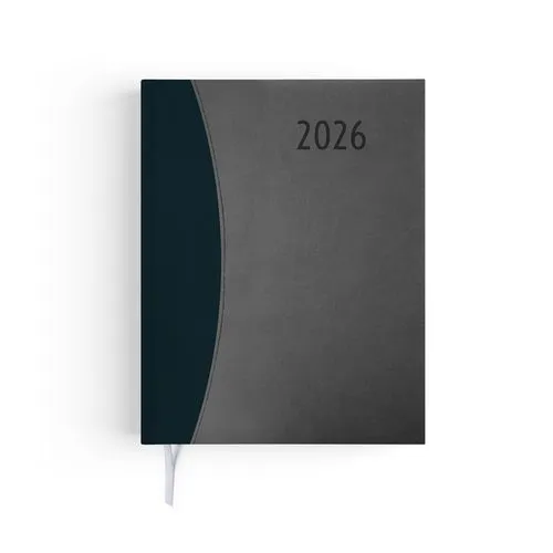 AGENDA EMBOITE PRESTIGE 2026 - MINI 90 x 165 mm - COUVERTURE ANTHRACITE - SANS MARQUAGE
