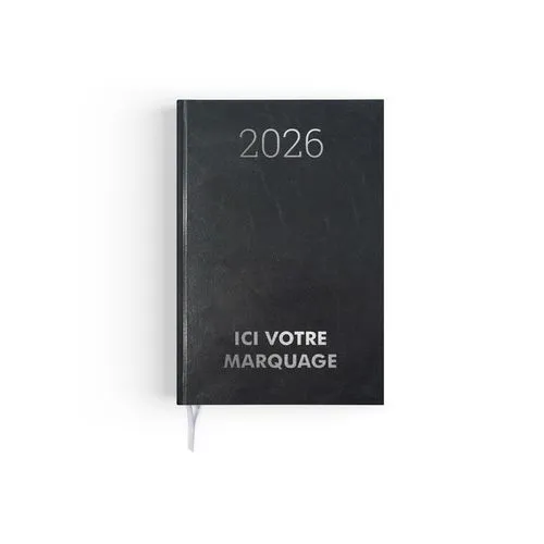 AGENDA CARRE 1 JOUR EMBOITE 2026 - 145 x 215 mm - COUVERTURE BORDEAUX SANS MARQUAGE