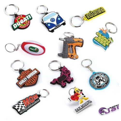 Porte-clés publicitaires en PVC souple personnalisables 2D/3D