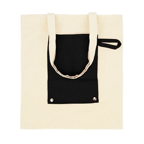 Sac Shopping Pliable en Coton 220g Personnalisable | Anses Longues