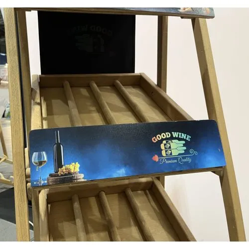Présentoir Vin en Bois Personnalisable - Stand Magasin 170cm