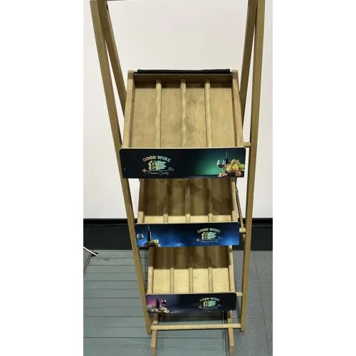 Présentoir Vin en Bois Personnalisable - Stand Magasin 170cm
