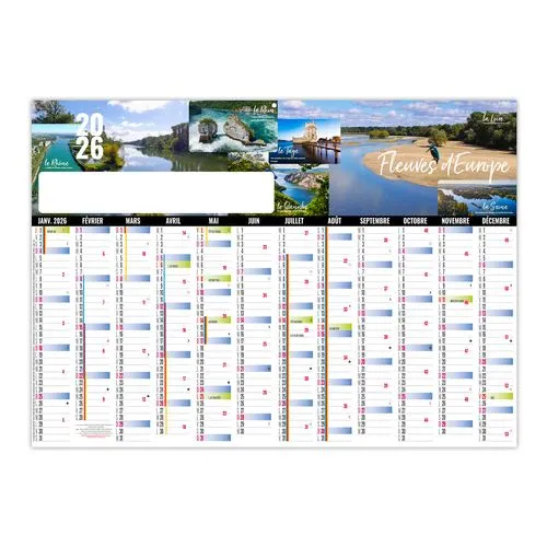 PLANNING ETIAGE 2026 - XXL 700X500 MM LEGER 400G - RECTO SEUL - SANS MARQUAGE